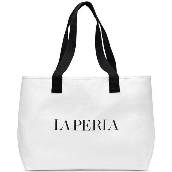 La Perla Handbags - La Perla Women White Bag with Black Straps EUC